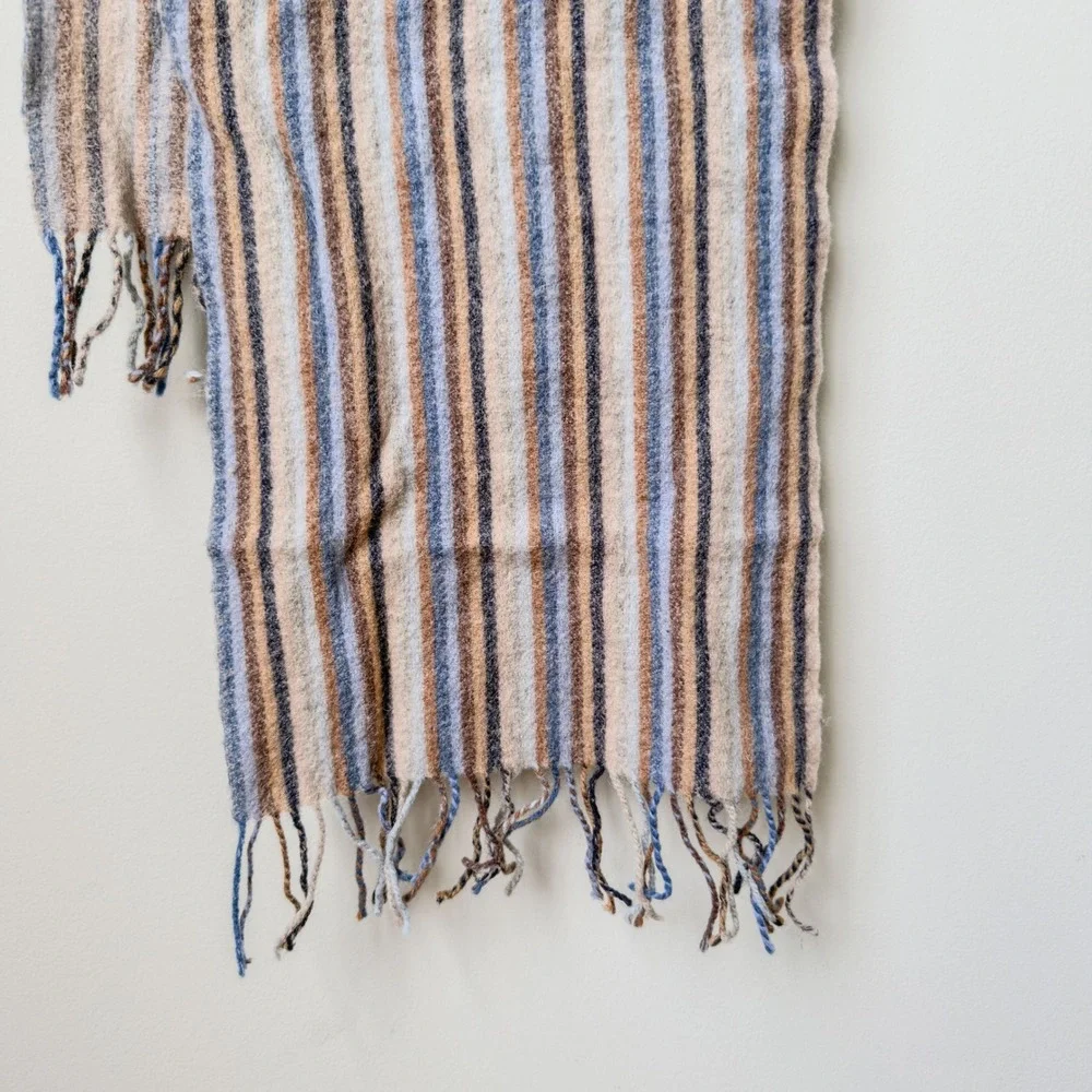 Vintage Striped Cozy Boho Wool Cashmere Scarf